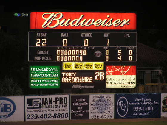 Hammond Stadium Scoreboard, Fort Myers, Fl